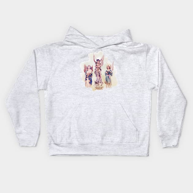 Archangels Michael, Gabriel and Raphael Kids Hoodie by alinerope